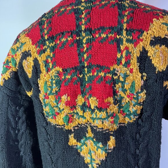 Vintage Portraits by Northern Isles Size S Holiday Cardigan Thick Knit Sweater - Picture 5 of 16